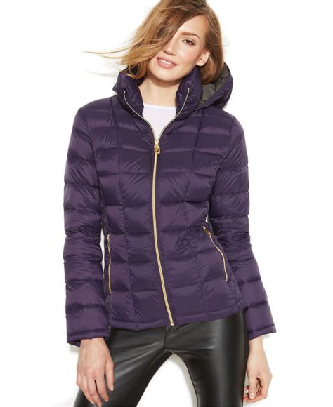 michael kors lavender leather jacket|Michael Kors packable jacket women.